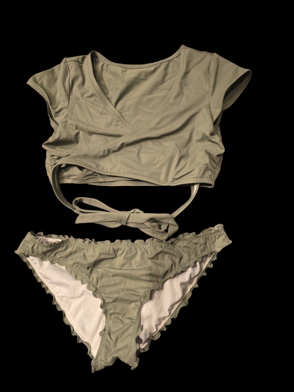 PINK Victoria's Secret Olive Green Wrap Bikini Set